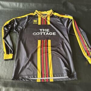 Errea The Cottage Jersey Sz XXL Soccer Shirt Football 2XL Black Longsleeve